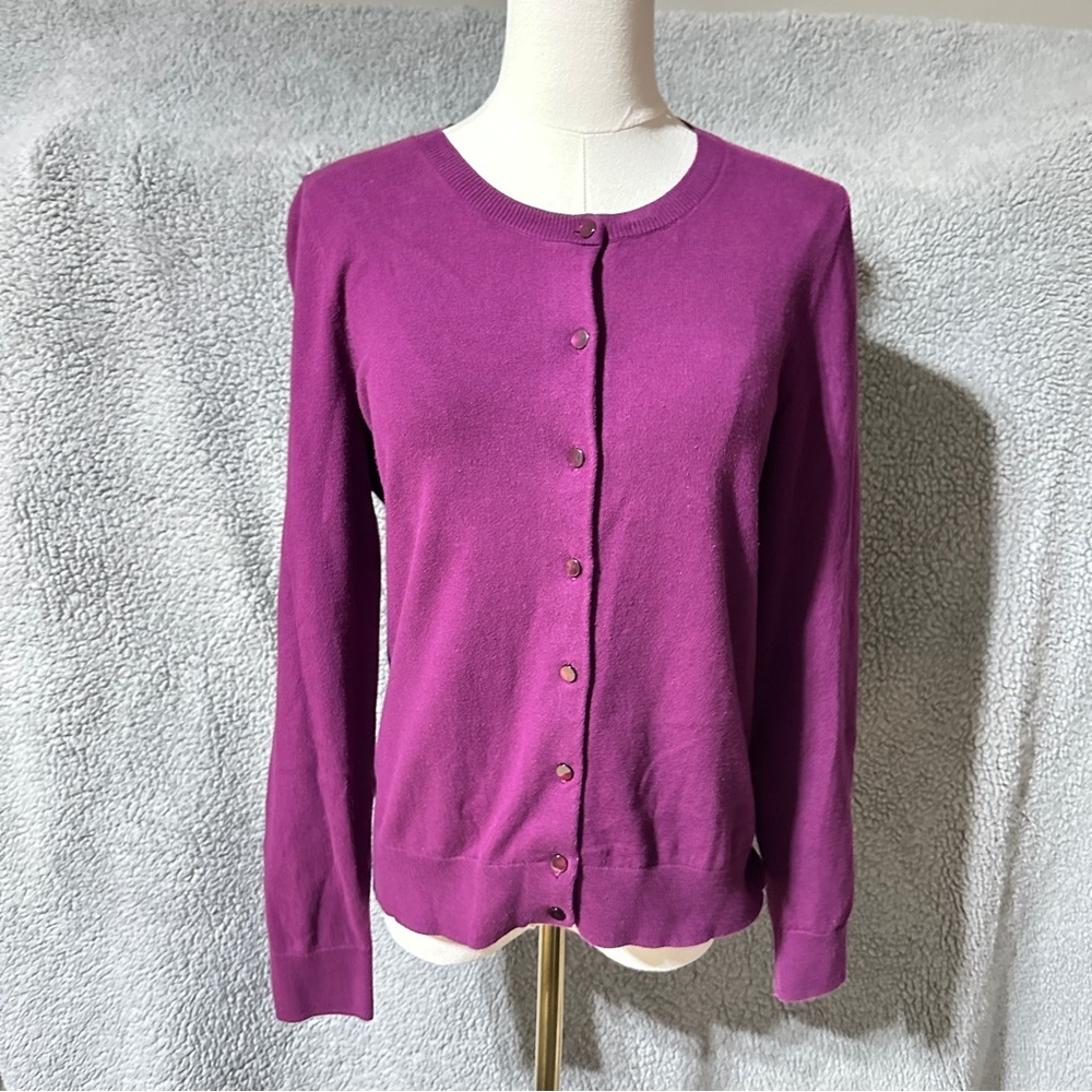 Loft Magenta Women’s Casual Adult 3/4 Front Wrapped Cardigan Sweater
